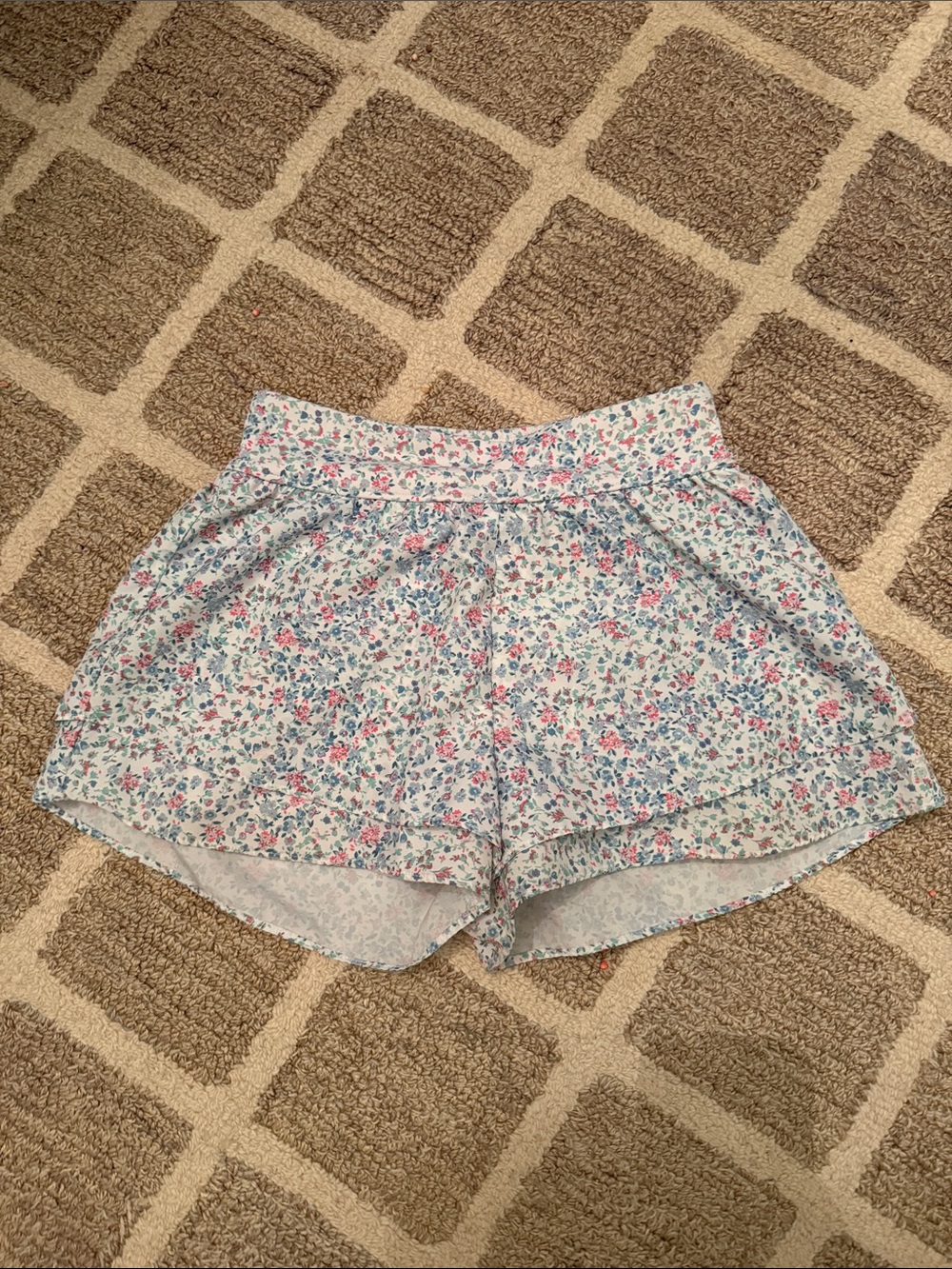 abercrombie kids Light Blue Floral Skort Shorts